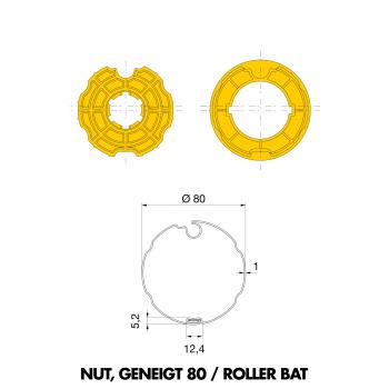 NUT, GENEIGT 80 / ROLLER BAT