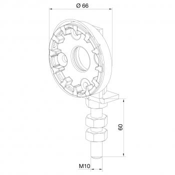 Kompakthalterung, verstellbar, mit M10-Schraube