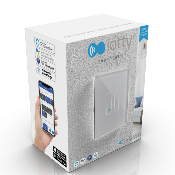 iotty Wi-Fi Smart Switch Model E, 2 Taster, Smarter Lichtschalter